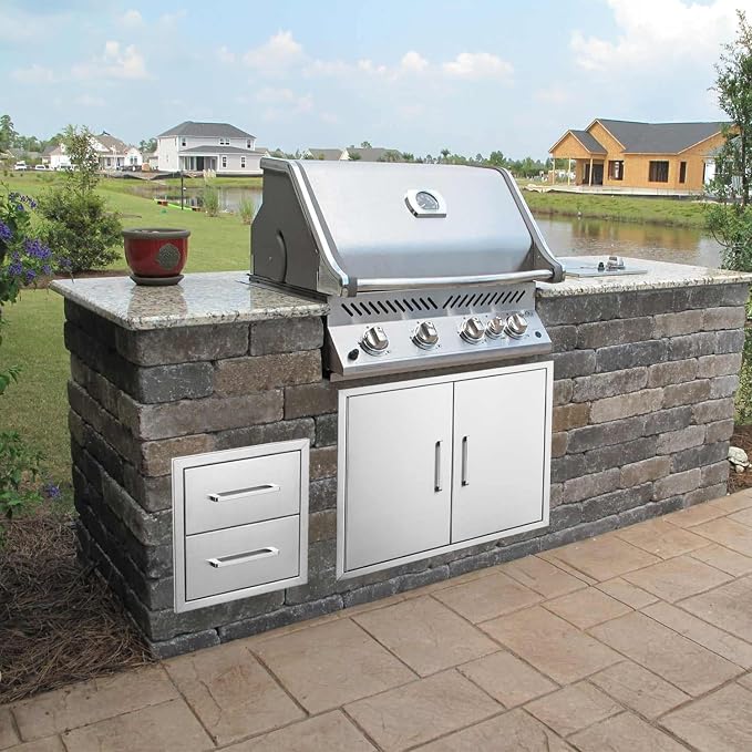 18" W x 15" H x 23" D Stainless Steel Outdoor Kitchen Drawers BBQ Drawers - Image 4