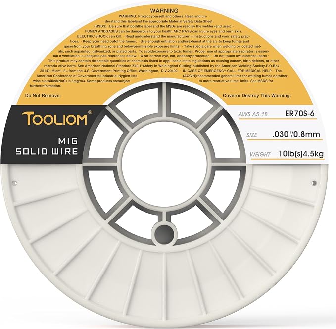 TOOLIOM ER70S-6 .030" Mild Steel MIG Solid Welding Wire on 10-Pound Spool - Image 5
