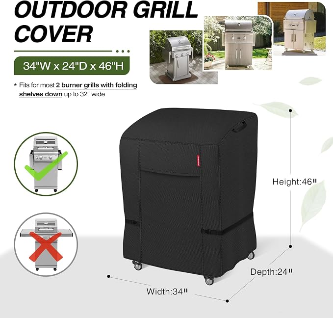 Porch Shield 34W x 24D x 46H inch Premium Gas Grill Cover Up to 32 inch - Image 2