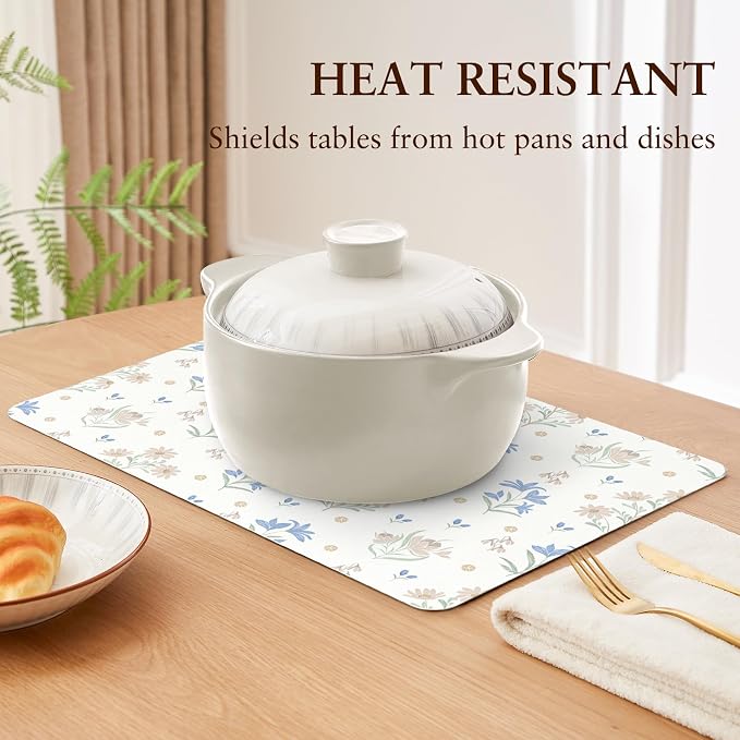 QIYI Placemats Set of 6, 12x18 Inch Faux Leather Place Mats - Image 6