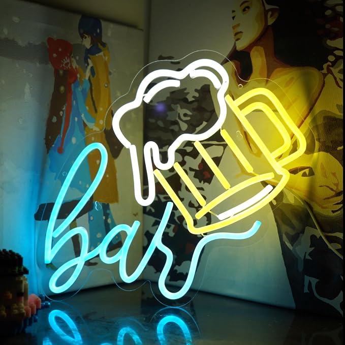 Beer Bar Neon Sign, LED beer Light Up Bar Sign by BEAUTIFULLIFE-US