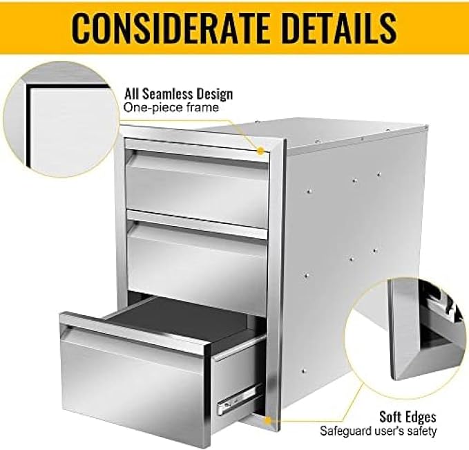 Outdoor Kitchen Drawers, Box Frame Style Flush Mount BBQ Drawer w/Stainless - Image 6