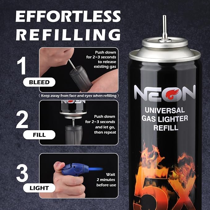 NEON Butane Fuel 300ml, 5X Premium Refined Butane Refill - Image 7