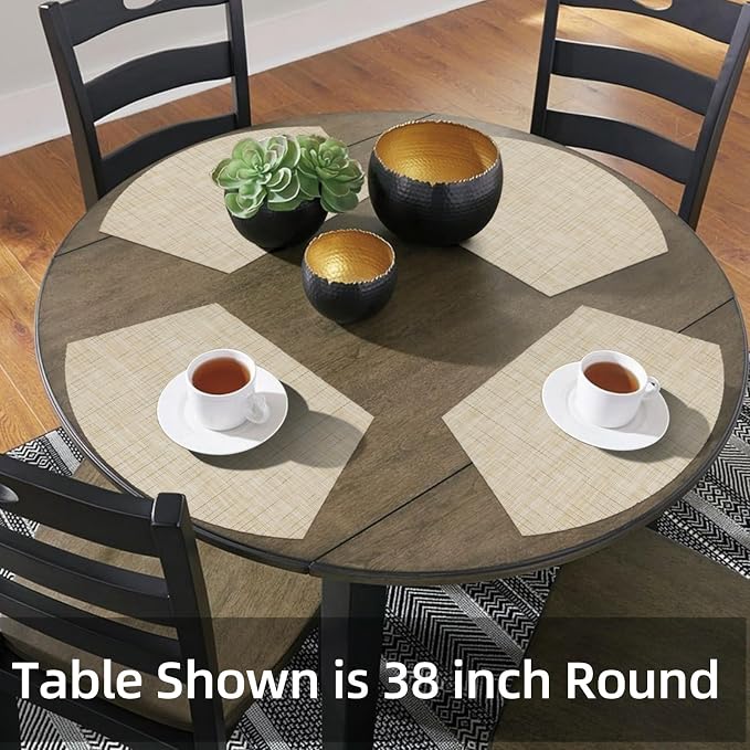 SHACOS Small Round Table Placemats Wedge Placemat Set of 4 Non Slip Heat - Image 5