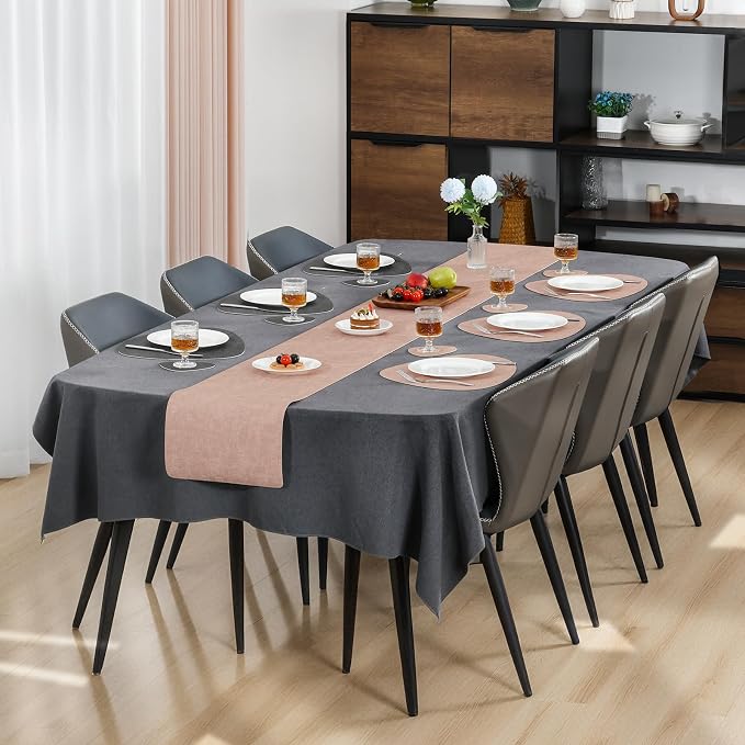 Placemats and Coasters, Washable Reversible Placemats Round Faux Leather - Image 3