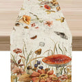Mushroom Table Runner, Rustic Farmhouse Wildfloral Fall Autumn Leaves by Unknown