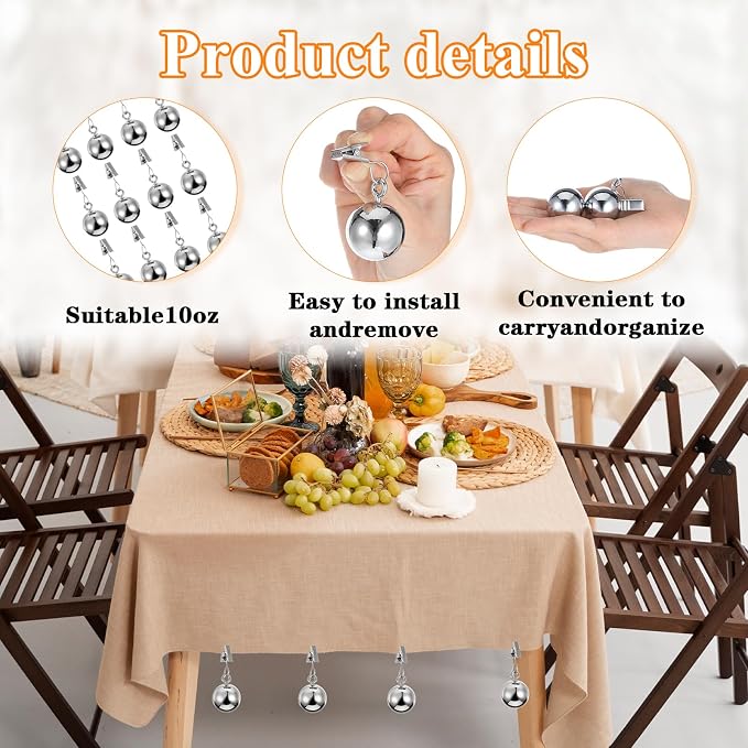 12 Pcs Heavy Duty Tablecloth Weights Spherical Stainless Steel Balls - Image 3