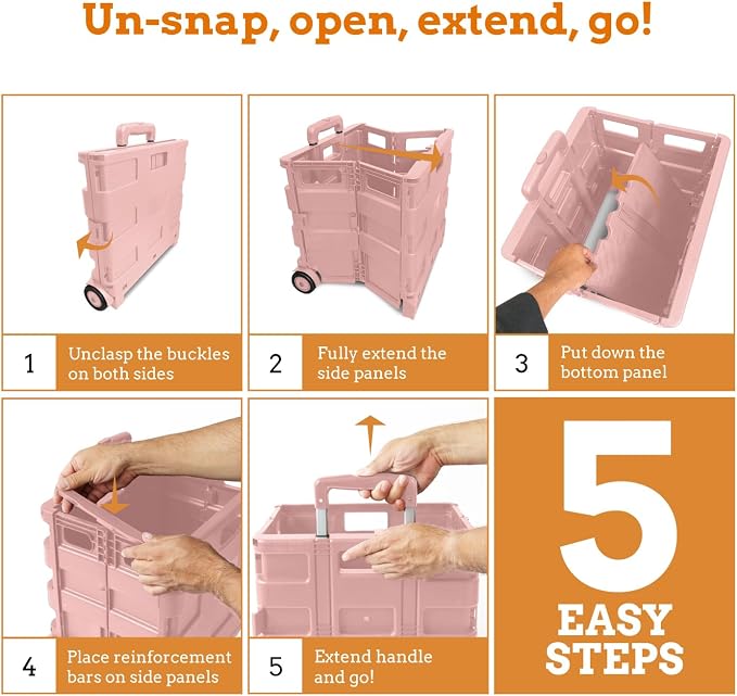 Inspired Living Ultra-Slim Rolling Collapsible Storage Pack-N-Roll Utility-carts - Image 9