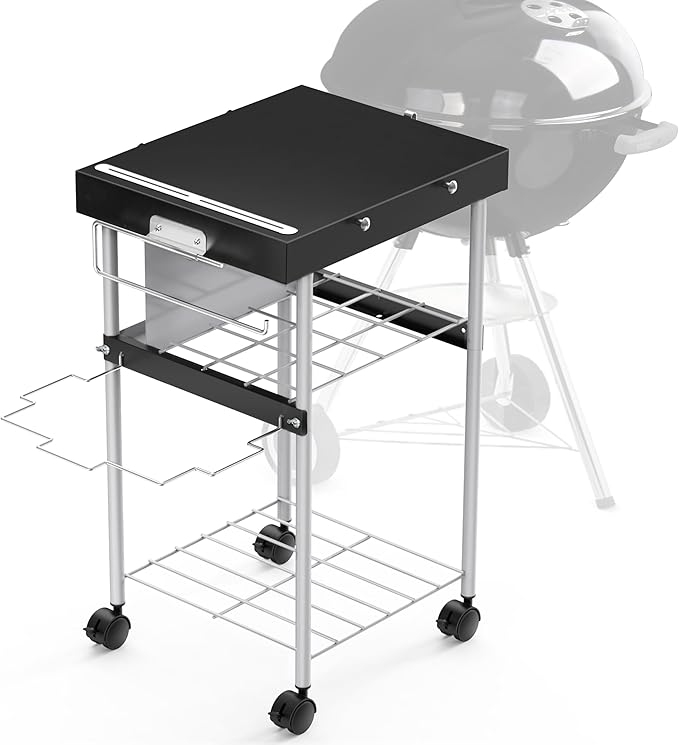 Grill Table Cart for Weber 22 inch Kettle 18in Charcoal Camping Carts for by Unknown