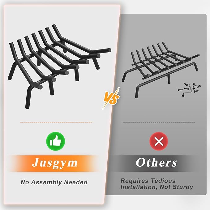 Fireplace Grate 21 Inch with 7 Support Legs, Round Solid Steel Heavy Duty - Image 6