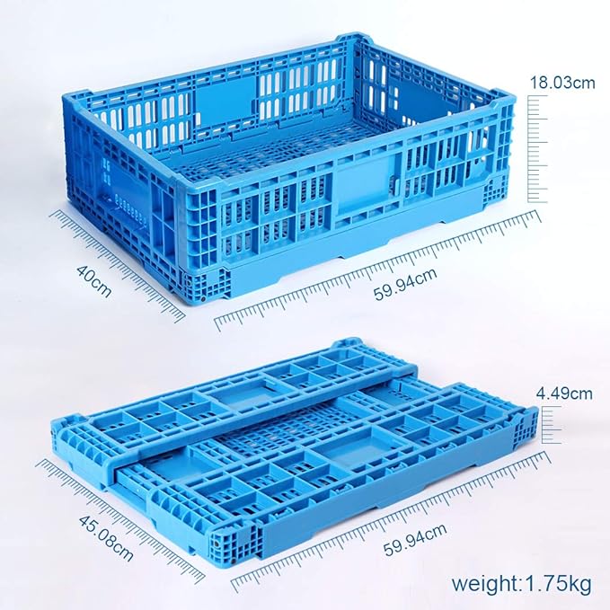 Collapsible Storage Bin Containe，43 Liter Transfer box, crate Transit storage - Image 4
