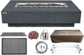 Elementi | Bundle Hampton Gas Fire Pit Cast Concrete 56" Rectangular Fire Table by AMSFireplaceInc
