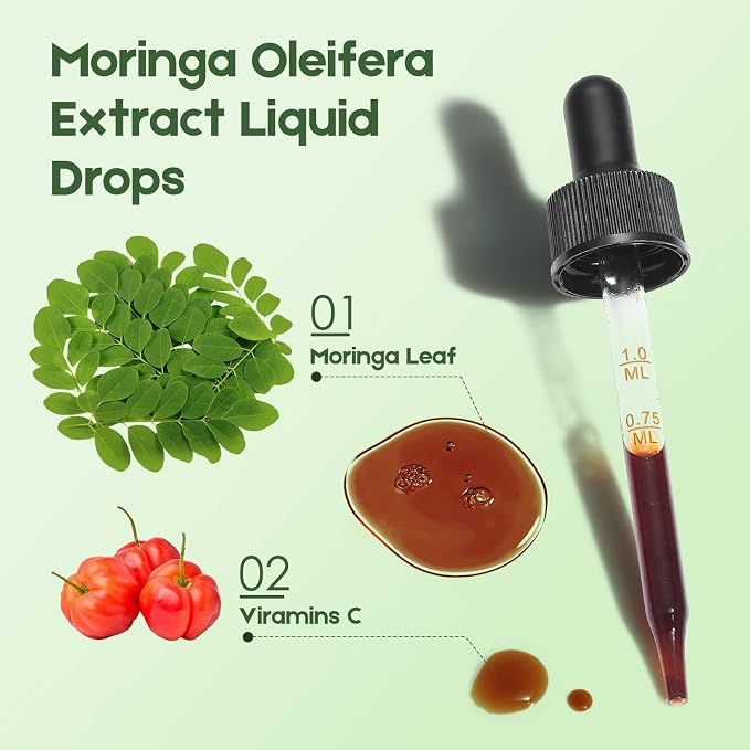Moringa Leaf Drops with Vitamin C, Moringa Oleifera Extract Liquid Drops - Image 5