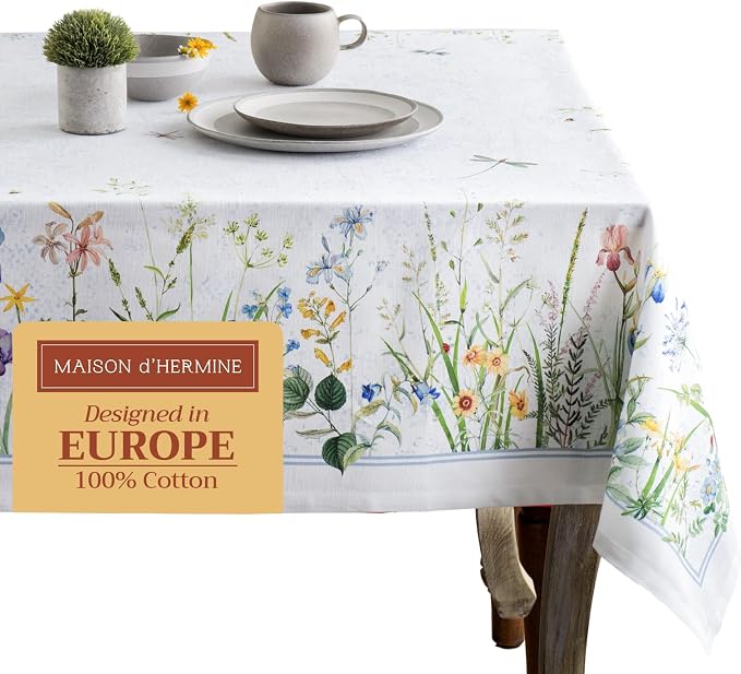 Maison d' Hermine Table Cloth Rectangle Table 100% Cotton 70 x 108 Inches by MaisondHermine