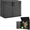 Outdoor Horizontal Resin Storage Shed, Portable Outdoor Storage Cabinet 36 Cu Ft by Unknown