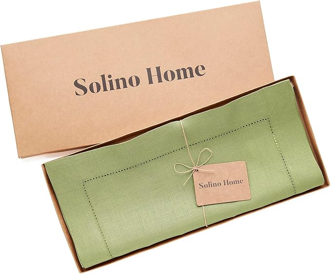 Solino Home Linen Moss Green Table Runner 48 Inches - Image 5