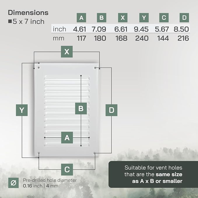 Vent Systems 5 x 7 Inch White Rectangular Soffit Vent Cover - Image 2