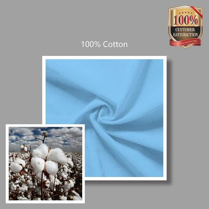 TOPDesign 24-Pack Economical 16"x15" Baby Blue Cotton Tote Bag, Lightweight - Image 7