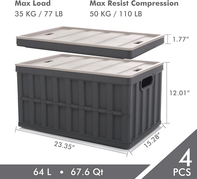 Citylife 64L Collapsible Storage Bins - Image 2