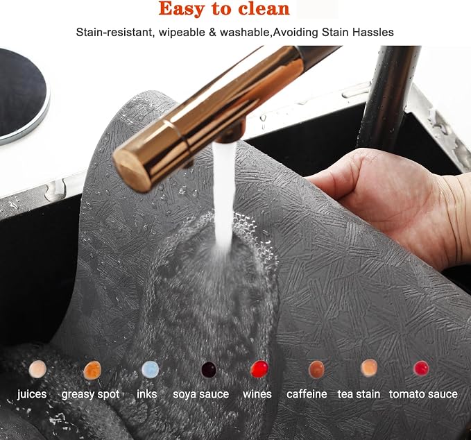 Vinyl Placemats Set of 6 Heat Resistant Easy Clean Non-Slip Place Mats - Image 6