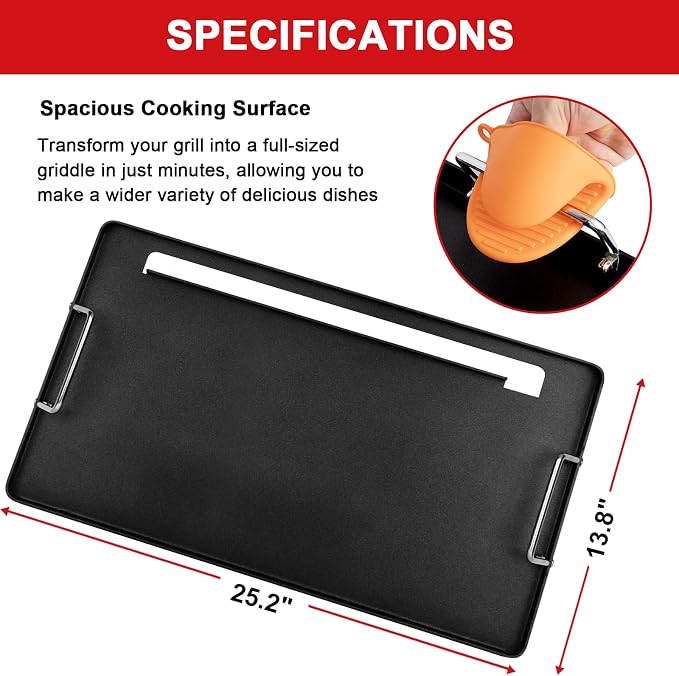 Full-Size Griddle Inserts for Charbroil Classic 360 3 Burner Gas Grill - Image 2