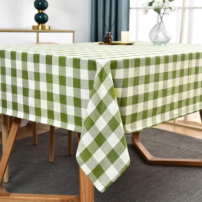 Gingham Tablecloth Rectangle Table Cloth Heavy Duty Cotton Checkered Table Cover - Image 3