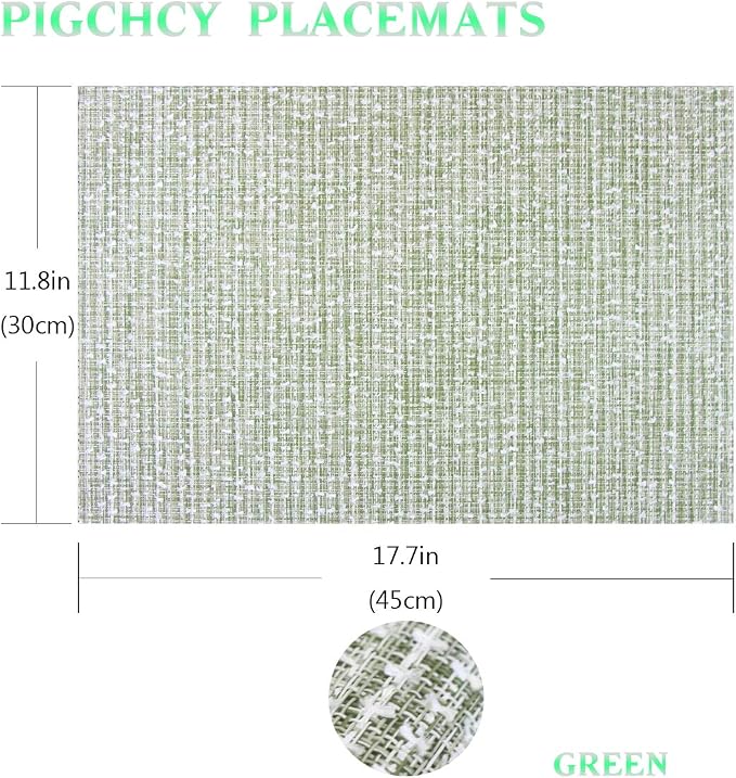PIGCHCY Elegant Placemats Set of 6 Blended Woven Heat Resistant Durable - Image 2