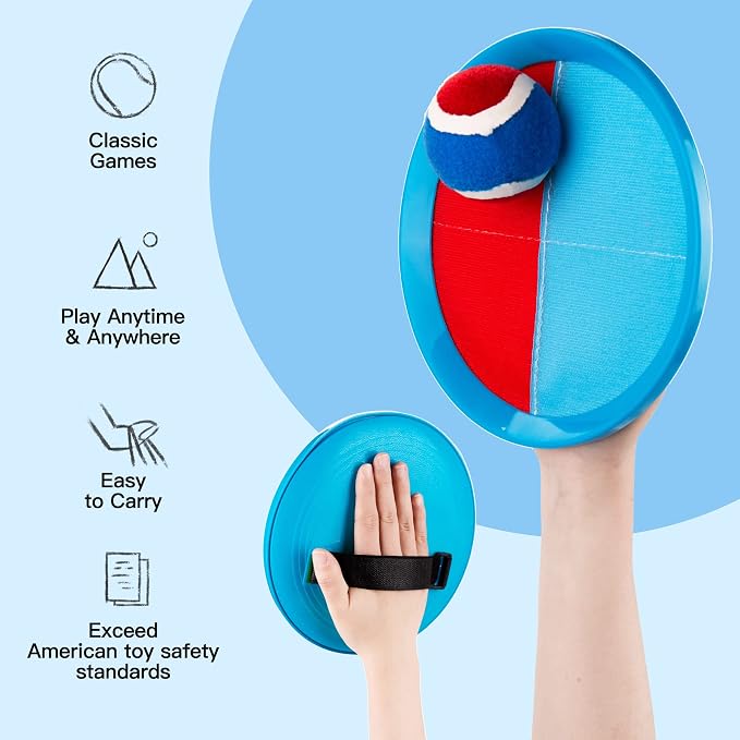 EVERICH TOY Upgraded Toss and Catch Ball Game Set, Kids Toy Stocking Stuffers - Image 2