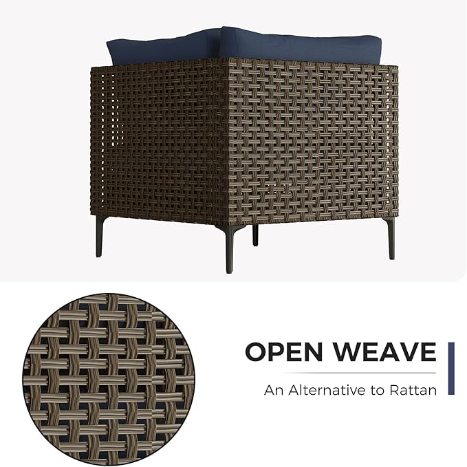 Grand patio 7-Piece Wicker Patio Furniture Set, Retro Outdoor Conversation Set - Image 3