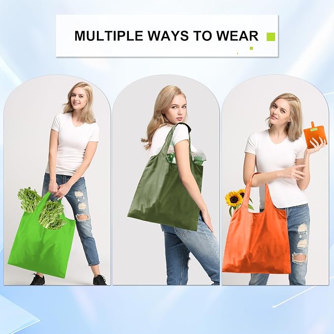 BeeGreen Colorful Reusable Grocery Bags 6 Pack, Heavy Duty Totes - Image 5