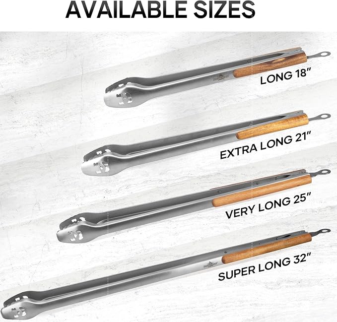 18-Inch Long Stainless Steel BBQ Tongs - Image 7