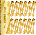 12 PCS Small Serving Tongs, 4.3" Mini Gold Tongs, Coffee Bar, Tea Party by Eddeas