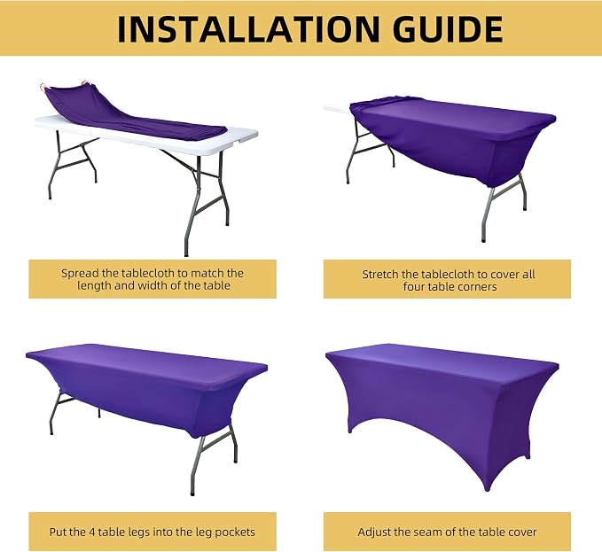 6-Pack 6ft Spandex Table Covers - Image 5