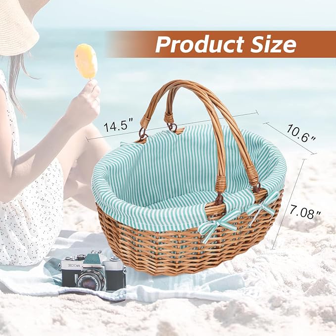 G GOOD GAIN Oval Picnic Basket - Image 9