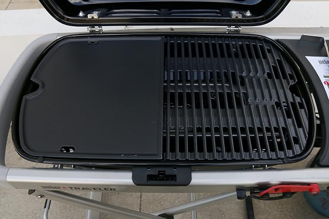 Uniflasy Cast Iron Griddle for Weber Traveler Portable Gas Grill, fits Weber - Image 2