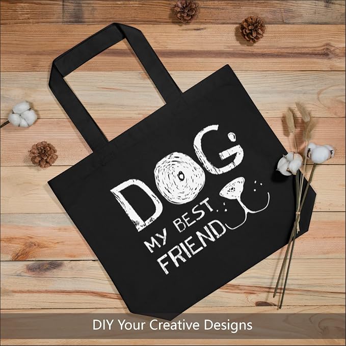 TOPDesign 3-Pack Super Strong Large 12oz Cotton Canvas Tote Bags, Reusable - Image 3
