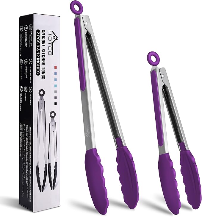 HOTEC Premium Stainless Steel Locking Kitchen Tongs by Hotec