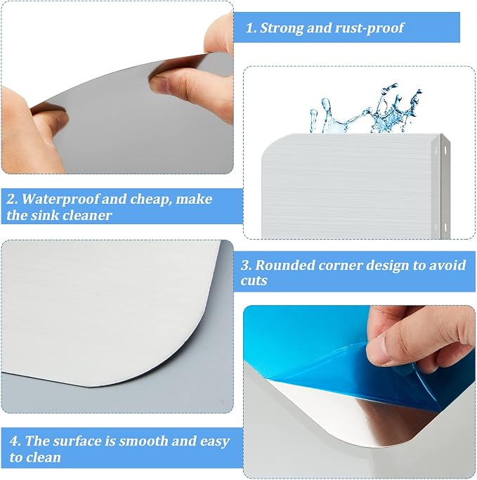 Therwen 2 Pcs Stainless Steel Side Splash Guard - Image 4