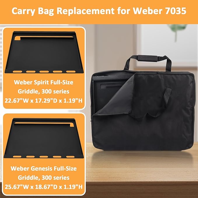 7035 Griddle Cover for Weber Spirit 300 Series Griddle Carry Bag, Waterproof - Image 3