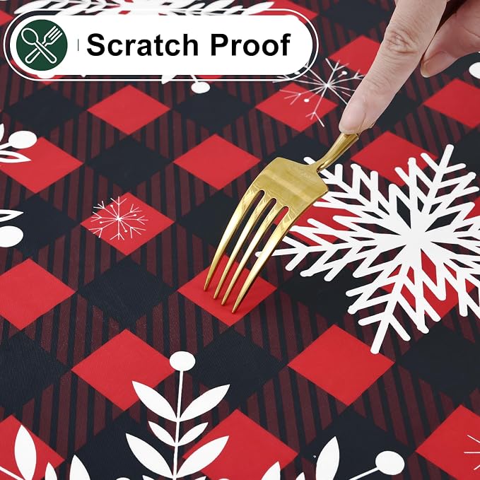 misaya Rectangle Waterproof Vinyl Table Cloth, Wipeable Tablecloth - Image 5