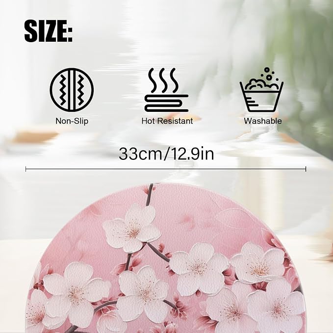 Round PU Leather Placemats Set of 4 - Image 2