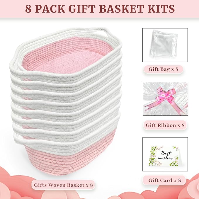 Succwoah 8 Pack Small Woven Baskets - Image 3