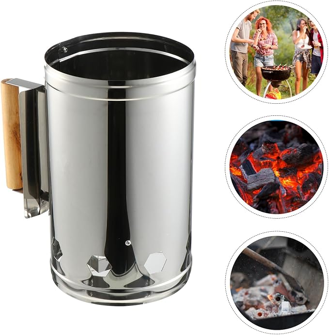 GANAZONO Quick Coal Starter Barrel BBQ Chimney Starter Grill Fire Starter - Image 7