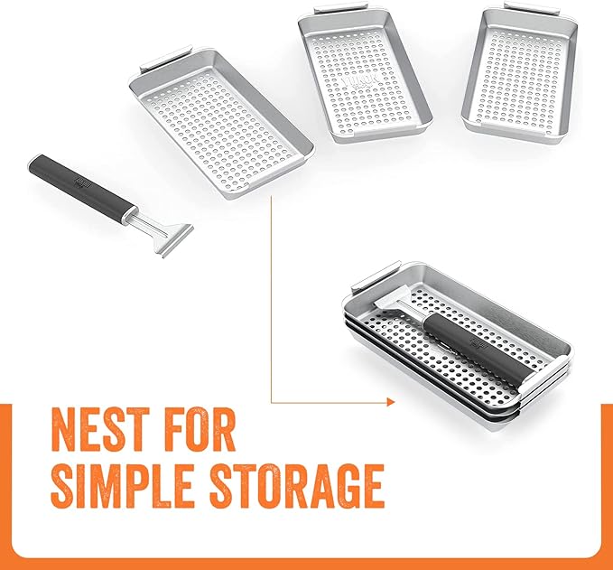 Yukon Glory™ BBQ 'N SERVE Grill Basket Set - Image 3