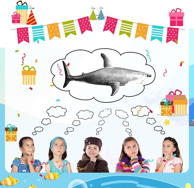 Extra Large Inflatable Shark Pool Toy, 79inch Shark Pool Birthday Party - Image 7