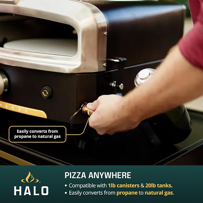 HALO Versa 16 Pizza Oven | 16” Rotating Stone, Patented Dual Burner System - Image 8