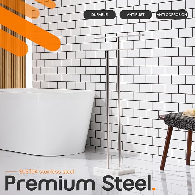 Free Standing Towel Rack for Bathroom 2-Tier Towel Holder Stand - Image 3