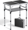 Anbte Folding Camping Table, Aluminum 24" x 16" Adjustable Height Small Folding by Anbte