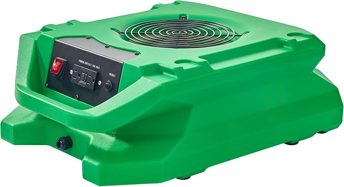 MOUNTO 1/4 HP 1200 CFM Low Profile Air Mover, 2-Speed Carpet Dryer Floor Fan - Image 6
