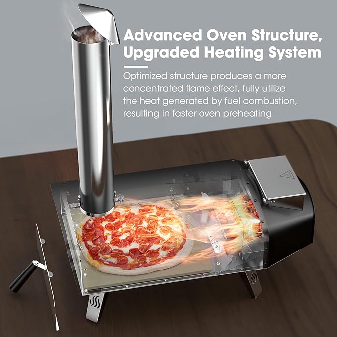 Mimiuo Outdoor Pizza Oven Wood Pellet 12" Pizza Ovens - Image 6